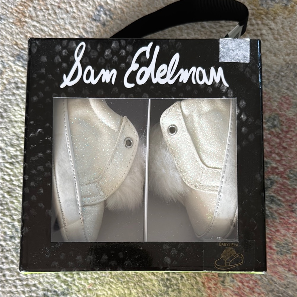 Sam Edelman Sparkly Off White Baby Booties